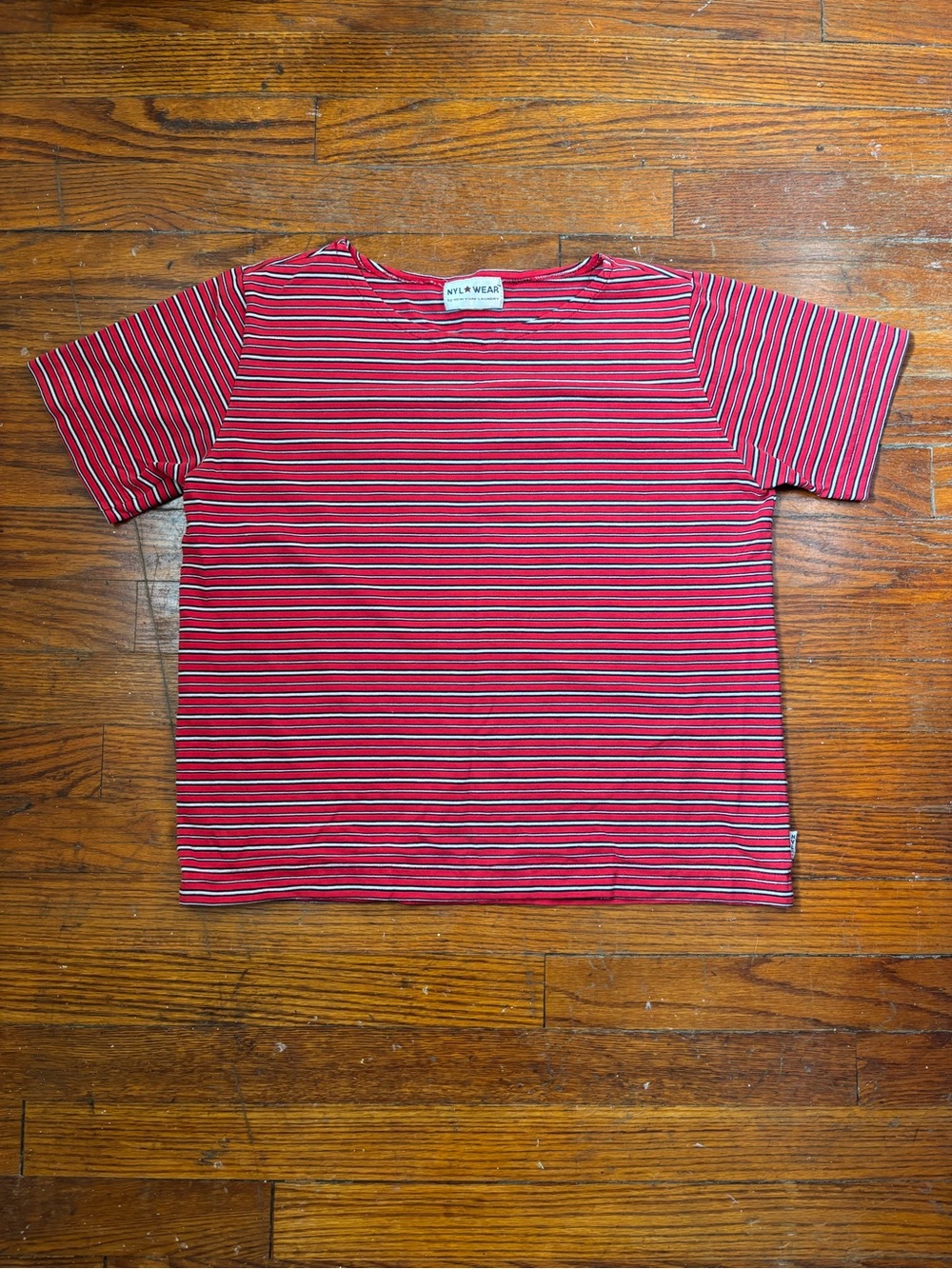 New York Laundry Red Striped Short-Sleeve Tee